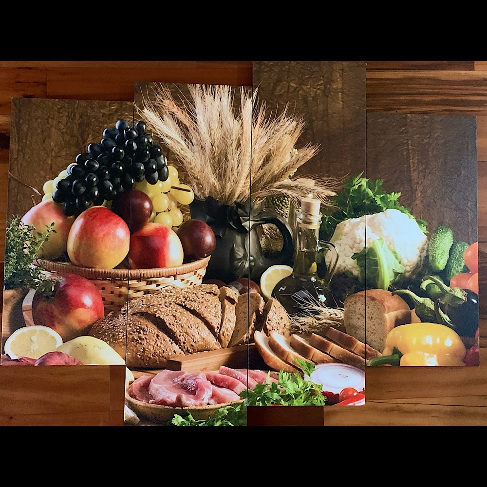 Foods Painting Still Life 4 Piece